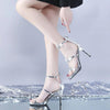 Sexy Peep Toe Five Pointed Star High Heels Sandals Wedding Shoes, Size:38(Silver)