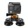 Triangle Direction Suction Cup Mount with Tripod Mount + Handle Screw for GoPro, Insta360, DJI and Other Action Cameras(Gold)