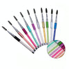 Plastic Pole Eyelash Brush Rhinestone Pole With Pen Sleeve Spiral Eyelash Brush(Black)