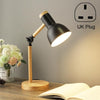 T1062 Dormitory Eye Protection Desk Lamp Bbedroom Bedside Wood Lamp, Power source: UK Plug(Black)