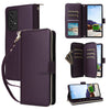 For Samsung Galaxy A53 5G Nine-card Slots Zipper Wallet Bag Leather Phone Case(Dark Purple)