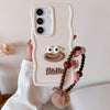 For Samsung Galaxy A16 4G / 5G Cartoon Sausage Mouth TPU Phone Case with Bead Chain(White)