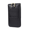 Lambskin Texture Men Phone Universal Double Lattice Waist Bag Leather Case, Size:S(Black)