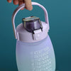 1.1L Portable Large Belly Water Cup High Temperature & Drop Resistant Straw Cup(Gradient Pink)