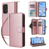 For Samsung Galaxy A33 5G Nine-card Slots Zipper Wallet Bag Leather Phone Case(Rose Gold)