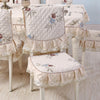 Home Dining Table/Chair Non-Slip Cover, Size: 1 Chair Cover+1 Back Cover(Triangular Coffee)