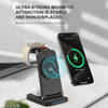 S90-3 3-in-1 Magnetic Folding Wireless Charger Phone Earphone Watch Fast Charging Stand(Black)