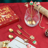 4pcs /Pack Christmas Gift Spoon Cartoon Fruit Fork Dessert Coffee Scoop, Style: D