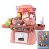 24 In 1 Childre Mini Kitchen Toys Girls Simulation Play House Cooking Kitchen Set, Model: With 14pcs Barbecue Pink
