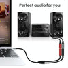 0.3m Gold Plated 3.5mm TRS Male to 2 x 6.35mm Female Laptop Y Splitter Adapter Audio Cable(Black)