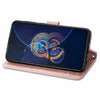 For Asus Zenfone 8 Flip Four-leaf Clasp Embossed Buckle Mobile Phone Protection Leather Case with Lanyard & Card Slot & Wallet & Bracket Function(Rose Gold)