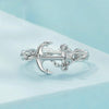 Sterling Silver S925 Platinum Plated Anchor Ring For Women(No.7)
