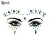 3 PCS  Forehead Green Masquerade Makeup Acrylic Face Sticker