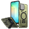 For Samsung Galaxy A06 5G Shield Frame Holder MagSafe Phone Case(Olive Green)