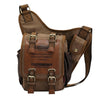 KAUKKO FH03 Retro Style Men Canvas Crossbody Bag Messenger Bag Outdoors Hiking Camping Bag, Size: 26 x 21 x 9 cm(Khaki)