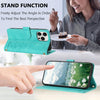 For iPhone 13 Pro Max Tulips Embossed Leather Phone Case with Lanyard(Green)