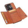 For Xiaomi Poco F6 Double Buckle Card Slots Magnetic Phone Case(Brown)
