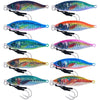 10colors /Set HENGJIA Iron Plate Lead Fish Dummy Bait Slow Cranking Sea Fishing Lures, Model: 60g