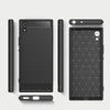 For Sony Xperia XA1 Brushed Texture Carbon Fiber Shockproof TPU Rugged Armor Protective Case(Black)