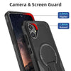 For Samsung Galaxy A05 Armor MagSafe Holder PC Hybrid TPU Phone Case(Black)