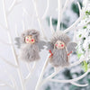 1 Pair Christmas Decorations Plush Dolls Boys And Girls Small Pendant(Grey)
