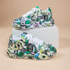 Outdoor Thick Bottom Lacing Sneakers Cartoon Graffiti Printed Couple Casual Shoes, Size: 43(Black)