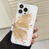 For iPhone 13 Pro Butterfly Pattern Transparent TPU Phone Case(Gold)