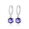 S925 Sterling Silver Water Drop Zircon Women Earrings(Purple)