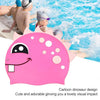Children Cartoon Dinosaur Comfortable Silicone Swimming Cap(Pink)