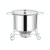 Stainless Steel Pot Rack Single Alcohol Dry Pot Skewers Shabu-Shabu, Style:With Cover