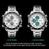 SKMEI 1302 Fashion Men Leisure Wrist Watch Multifunctional Dual-time Sports Digital Watch with Stainless Steel Watchband 30m Waterproof (Silver+Black)