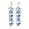E2204-4 Violet Transparent Scattered Natural Crystal Handmade Earrings Zircon Long Earrings