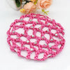Beautiful Diamonds Bun Cover Snood Women Hair Net Ballet Dance Skating Headwear Accessories(Magenta)