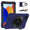 For Xiaomi Redmi Pad SE 8.7 Rotatable Holder Silicone Hybrid PC Tablet Case with Shoulder Strap(Navy Blue)