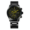 OCHSTIN 7244 Fashion Steel Strap Multifunctional Quartz Men Watch(Black Yellow)