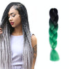 Fashion Color Gradient Individual Braid Wigs Chemical Fiber Big Braids, Length: 60cm(12 Black+Dark Green)