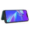 For Asus Zenfone Max (M2) ZB633KL Carbon Fiber Texture Horizontal Flip TPU + PC + PU Leather Case with Card Slot(Green)