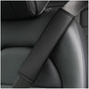 Skin Feeling Car Leather Seat Belt Cover Shoulder Pads 6.5x23cm(Black)