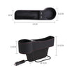Car Multi-functional Co-pilot Seat Console PU Leather Box Cigarette Lighter Charging Pocket Cup Holder Seat Gap Side Storage Box(Coffee)