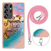 For Samsung Galaxy S25 Ultra 5G Electroplating Pattern IMD TPU Shockproof Case with Neck Lanyard(Dream Chasing Butterfly)