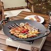 30cm Cast Iron Threaded Grill Pan Outdoor Non-Stick Frying Pan Uncoated Teppanyaki Pot