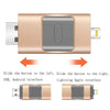 256GB Type-C + 8 Pin + USB 3.0  3 In 1 OTG Metal USB Flash Drive(Gold)