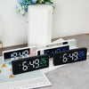 0715 Voice-activated LED Mute Date Temperature Display Electronic Clock(Black Shell Blue Light)