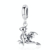 S925 Sterling Silver Pendant Drogon  Dinosaur Charm DIY Bracelet Accessories