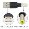 10 PCS 5.5 x 1.7mm Male to USB 2.0 Male DC Power Plug Connector