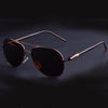 Men Oversized Aviation Metal Frame Spring Temple Polarized Sunglasses Male  Pilot Male Driving Sun Glasses(Coffee Frame)