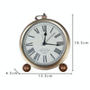 Retro Iron Alarm Clock Simple Desktop Quartz Clock, Style: Light Blue