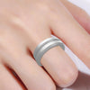 SiR053 V Shaped Grooved Edge Silicone Ring Outdoor Sports Couple Ring No.10(Silver)