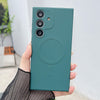 For Samsung Galaxy S25+ 5G Solid Color Liquid Silicone MagSafe Magnetic Phone Case(Dark Green)