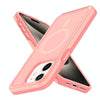 For iPhone 11 Shockproof MagSafe Armor PC Hybrid TPU Phone Case(Light Pink+Coral Red)